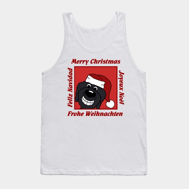 Doodle black Christmas Tank Top by LivHana